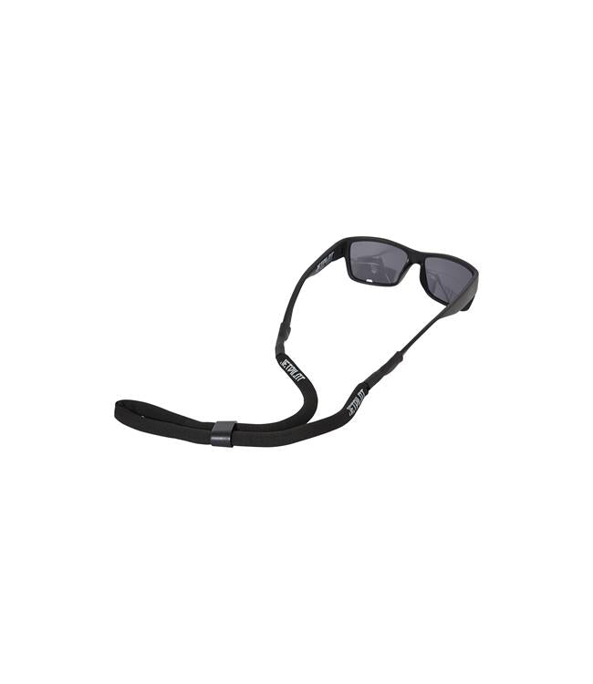 Jetpilot Floating Sunglasses Retainer in Black showing minimalist eyewear strap profile