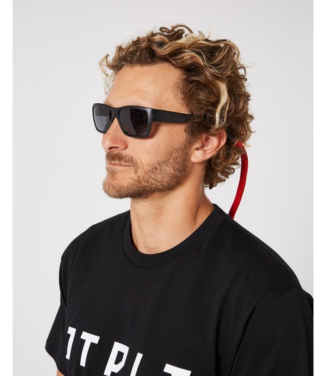 Jetpilot Floating Sunglasses Retainer Red side view showing brand stamp and attachment loops