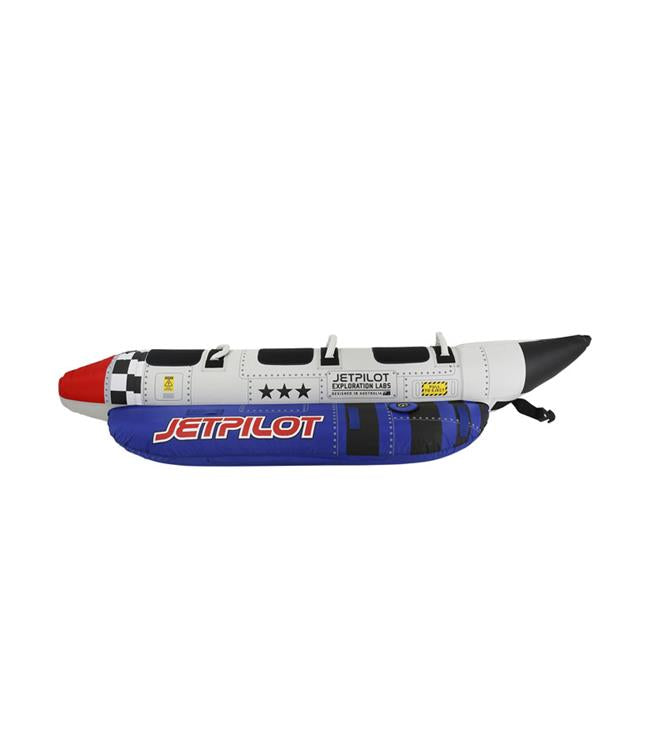 Jetpilot Blast Off 3 Silver Ski Tube side view showing inflated tube shape and grab handles
