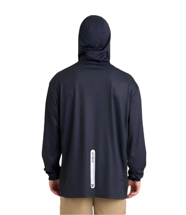 Jetpilot Venture Gaiter Pullover Black Mens rashie detail of integrated neck gaiter and hood