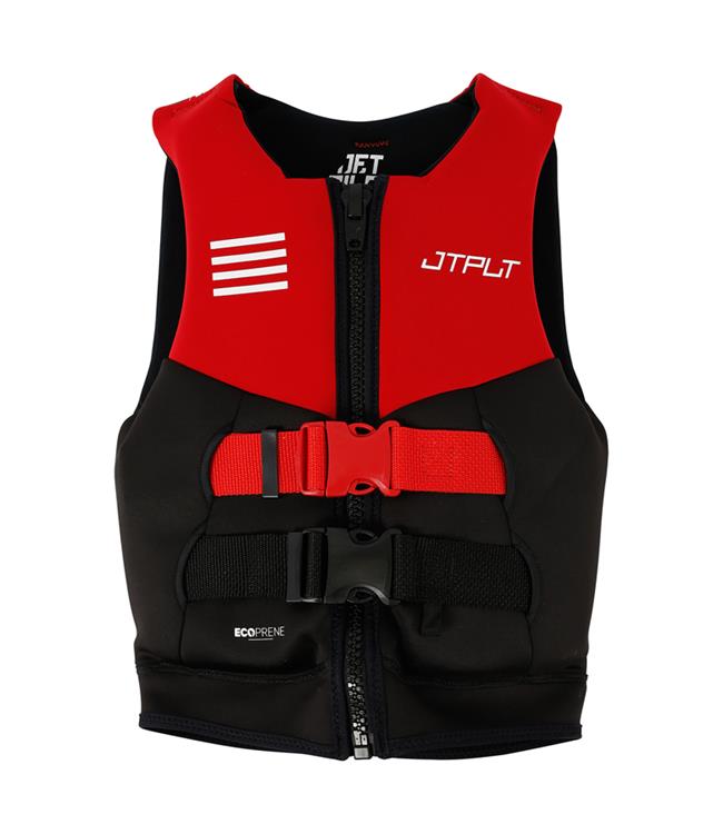 Jetpilot Cause Red Youth Life Vest front view Level 50 PFD 2 certified vest for young water ski riders