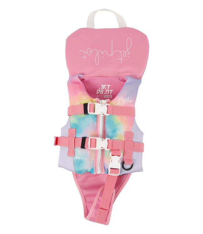 Jetpilot Cause Tie-Dye Girls Infant Life Vest front view L50S PFD 3 certified vest for baby girls