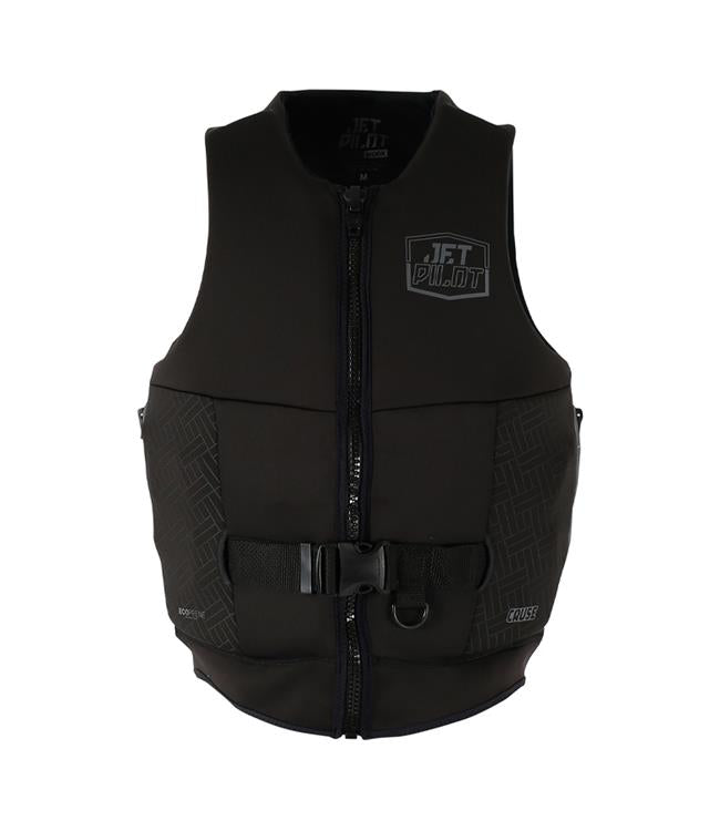 Jetpilot Cause Black Mens Life Vest front view L50S PFD 3 certified neoprene vest for towing passengers