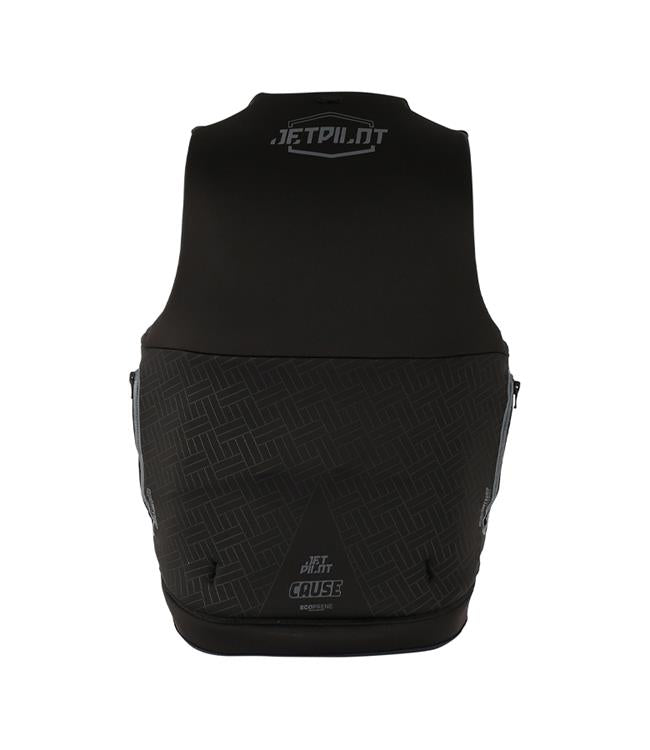 Jetpilot Cause Black Mens Life Vest alternate angle showing trim fit and neoprene construction