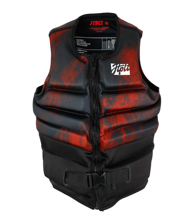 Jetpilot Phase Hyperflex Red Mens Life Vest front view L50S PFD 3 certified neoprene tow-rated vest