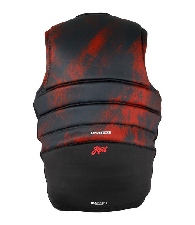 Jetpilot Phase Hyperflex Red Mens Life Vest back view with segmented hyperflex panels for paddling