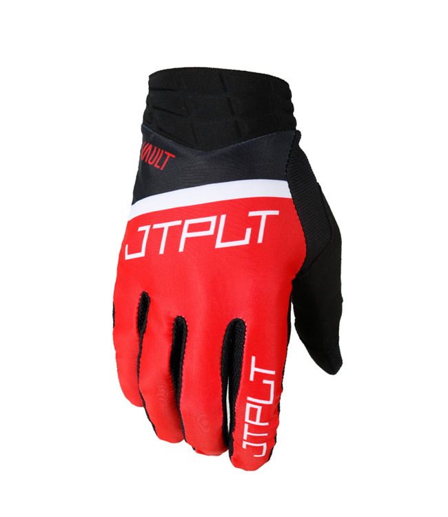Jetpilot Vault Airlite Red Mens Jetski Gloves back-of-hand view showing ventilation panels