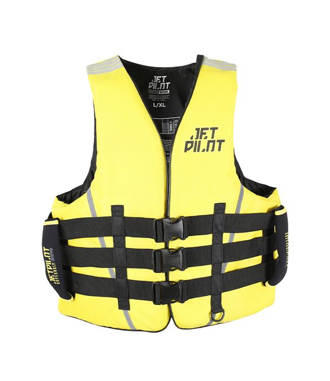 Jetpilot Titan Yellow Mens Life Vest front view Level 50 PFD 2 certified nylon jet ski vest