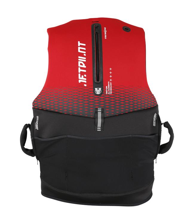 Jetpilot Venture Plus Red Mens Life Vest side angle showing torso fit and chest pocket access