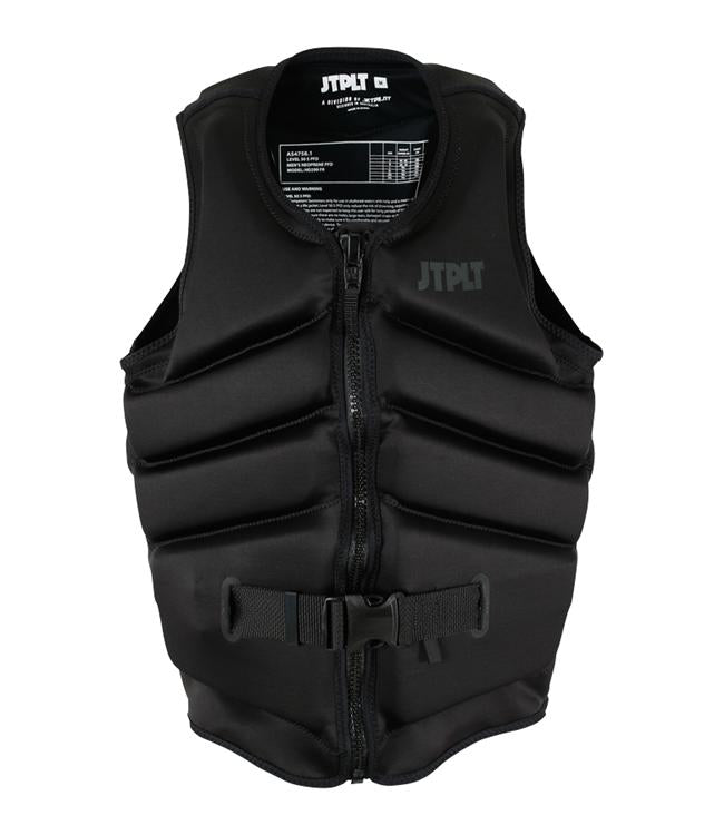 Jetpilot Freeride Black Mens Life Vest front view L50S PFD 3 certified Ecoprene tow-rated vest