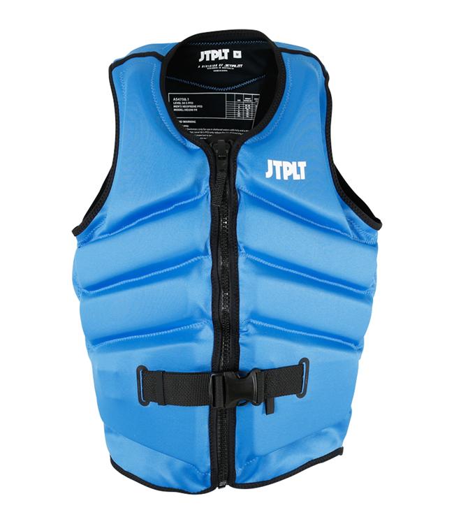 Jetpilot Freeride Blue Mens Life Vest front view L50S PFD 3 certified Ecoprene neoprene tow-rated vest