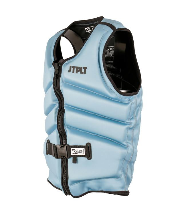 Jetpilot Freeride Steel Blue Mens Life Vest front view L50S PFD 3 certified Ecoprene tow-rated vest