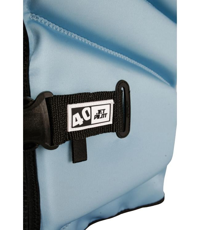 Jetpilot Freeride Steel Blue Mens Life Vest alternate angle showing chest panel construction