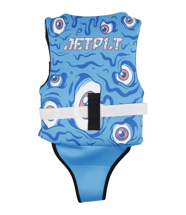 Jetpilot Cause Blue Infant Life Vest back view with crotch strap closure for secure infant fit