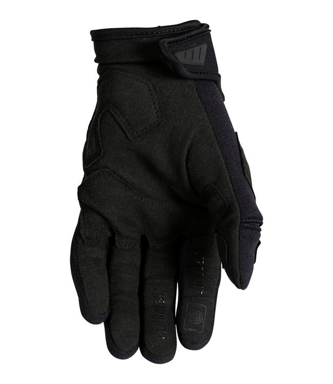 Jetpilot Vault Heat Seeker Black Mens Jetski Gloves palm-up view showing reinforced grip surface