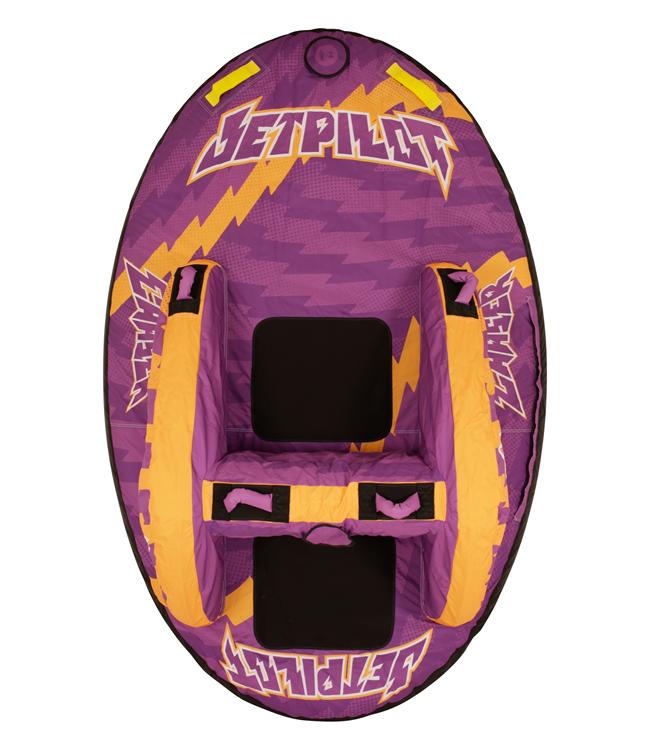 Jetpilot Chaser Single Rider Ski Tube top-down view showing inflatable towable design and graphic