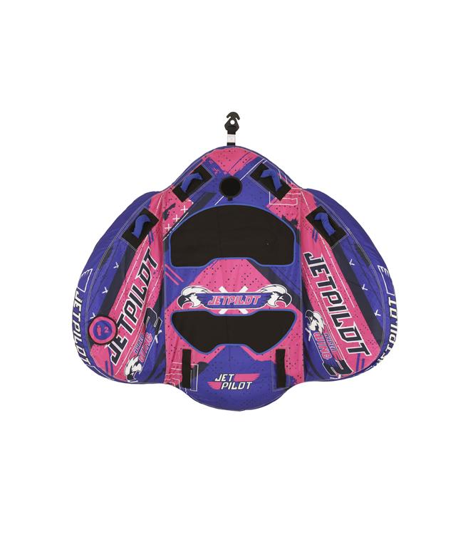 Jetpilot Hyper Wing 2 Person Ski Tube top-down view showing wing-shaped inflatable design