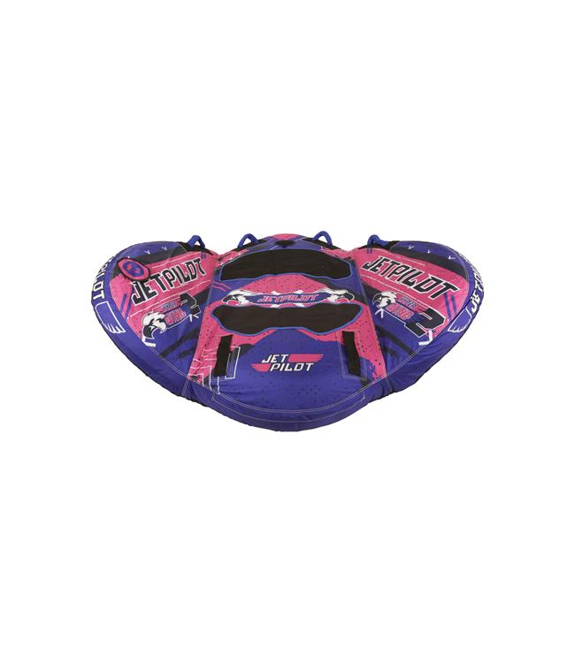 Jetpilot Hyper Wing 2 Person Ski Tube side profile showing tow harness and nylon cover