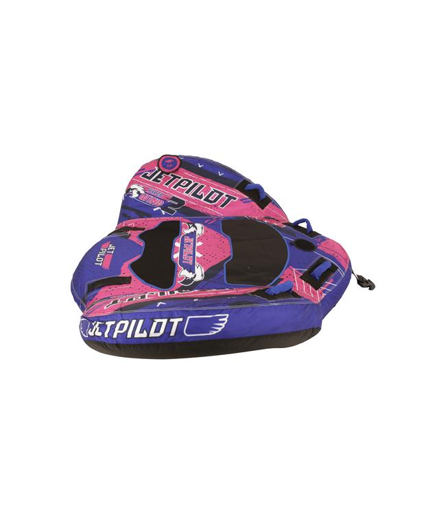 Jetpilot Hyper Wing 2 Person Ski Tube alternate angle showing handles and foam padding