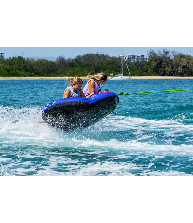 Jetpilot Hyper Wing 2 Person Ski Tube launch shot showing tube being towed at speed