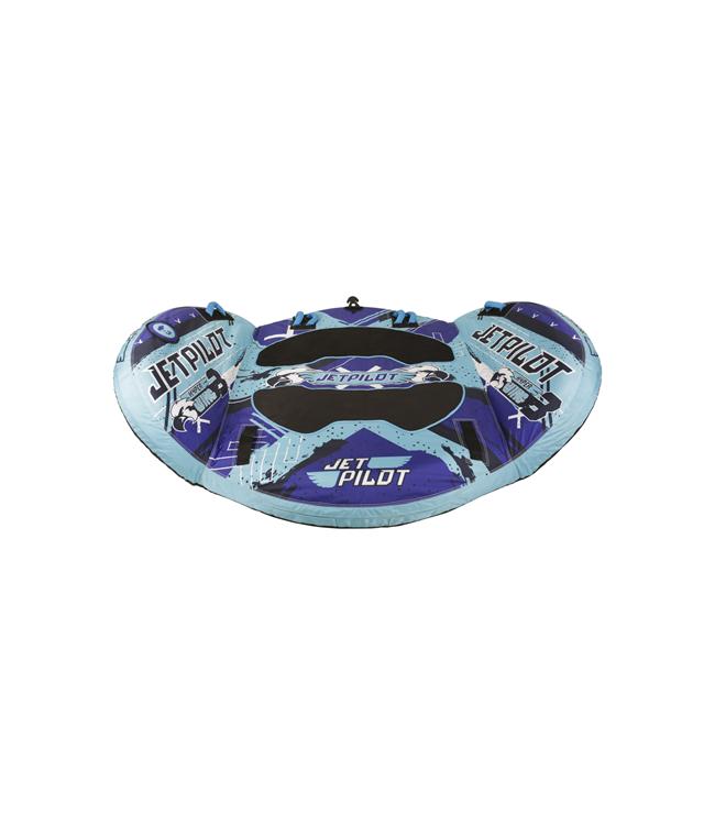 Jetpilot Hyper Wing 3 Person Ski Tube alternate angle showing handles and foam padding