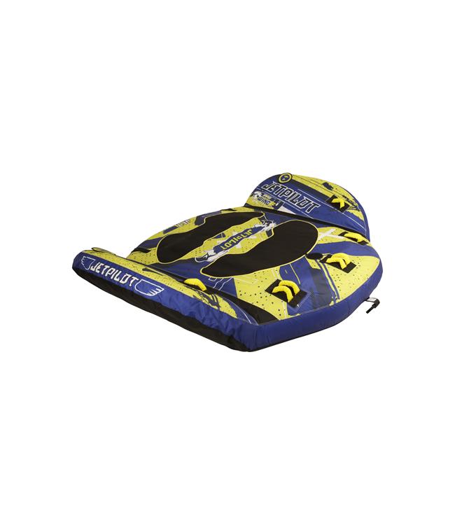 Jetpilot Hyper Wing 4 Person Ski Tube detail of grip handles and inflation valve