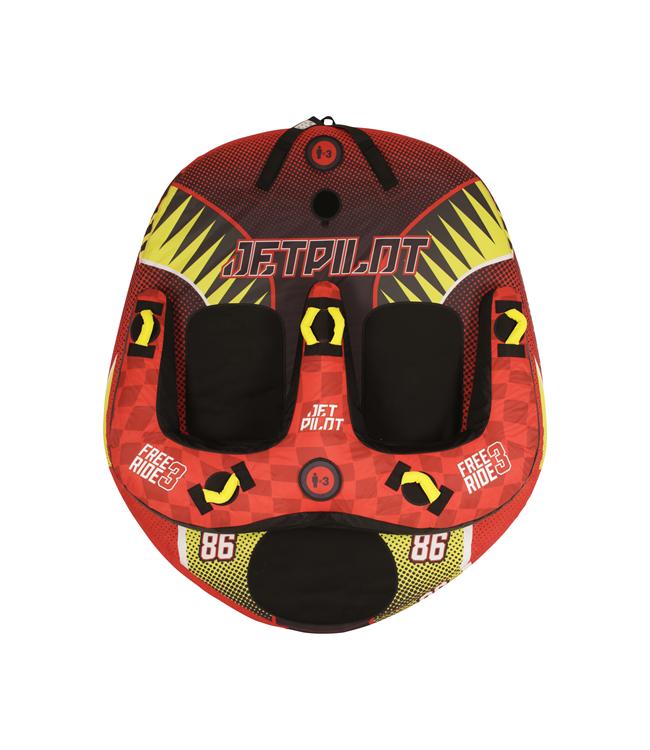 Jetpilot Freeride 3 Person Ski Tube top-down view showing inflatable towable design