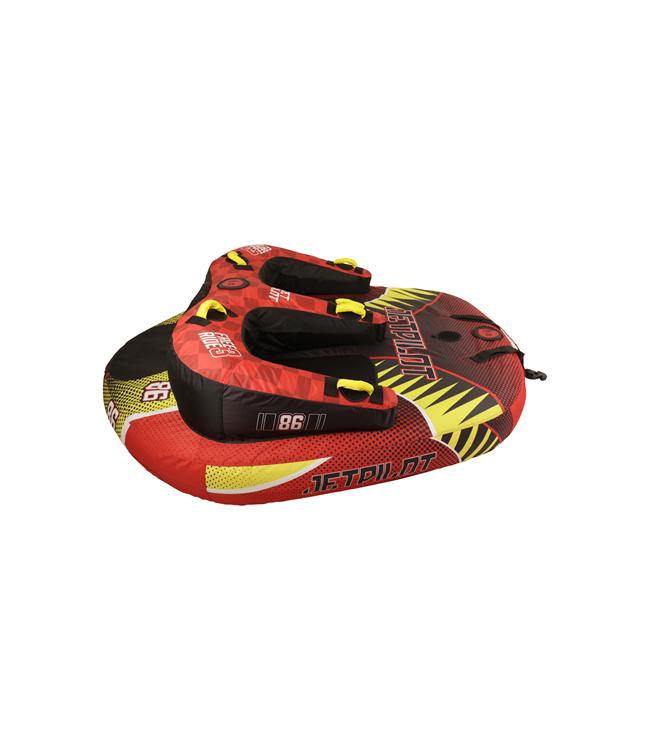 Jetpilot Freeride 3 Person Ski Tube underside showing nylon base and reinforced tow point