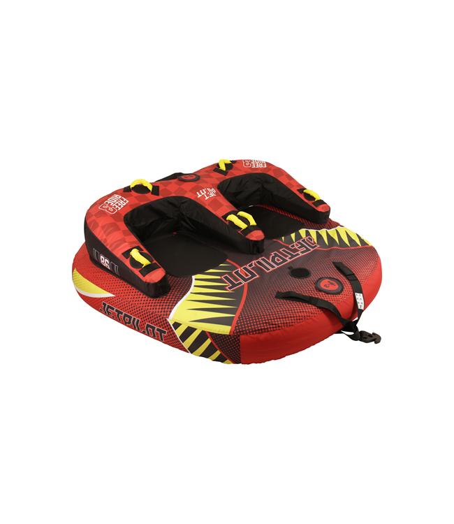Jetpilot Freeride 3 Person Ski Tube alternate angle showing seat well and handles