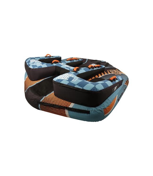 Jetpilot Freeride 4 Person Ski Tube side profile showing tow harness and nylon cover