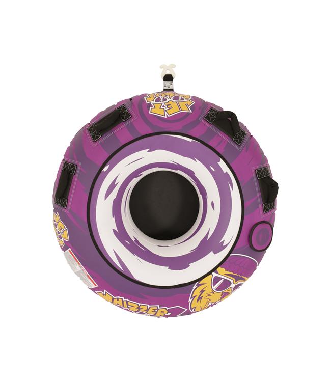 Jetpilot Whizzer 1 Person Ski Tube top-down view showing single-rider inflatable tow tube
