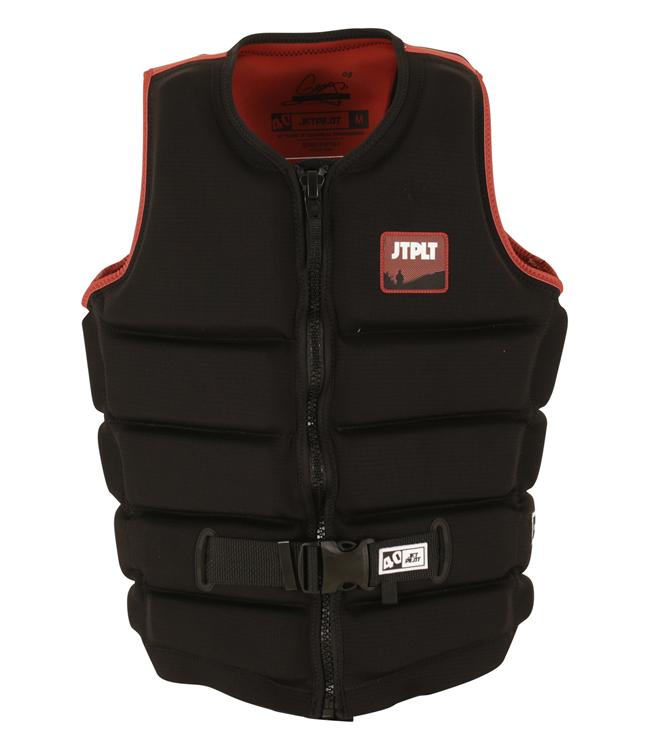Jetpilot Felix X1 Black Mens Life Vest front view L50S PFD 3 certified neoprene wakeboard vest