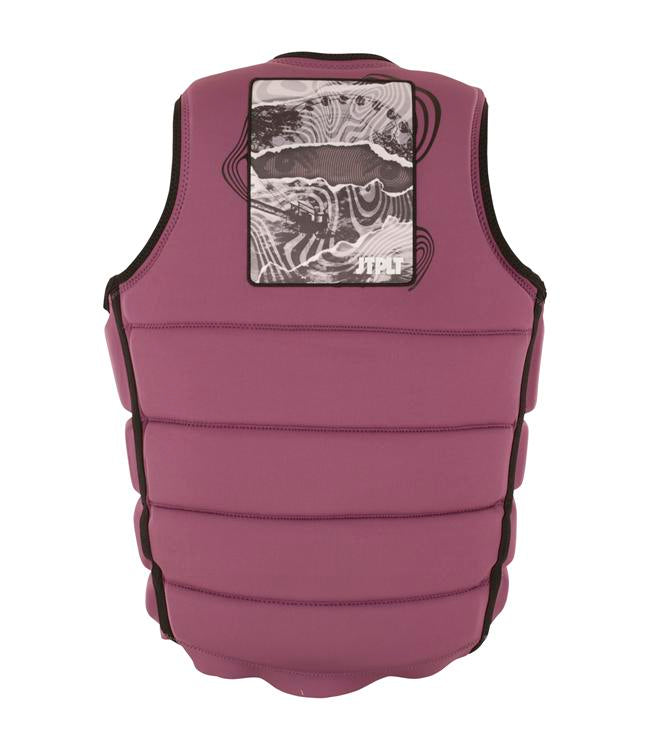 Jetpilot Felix X1 Purple Mens Life Vest side profile showing trim fit and stretch neoprene panels