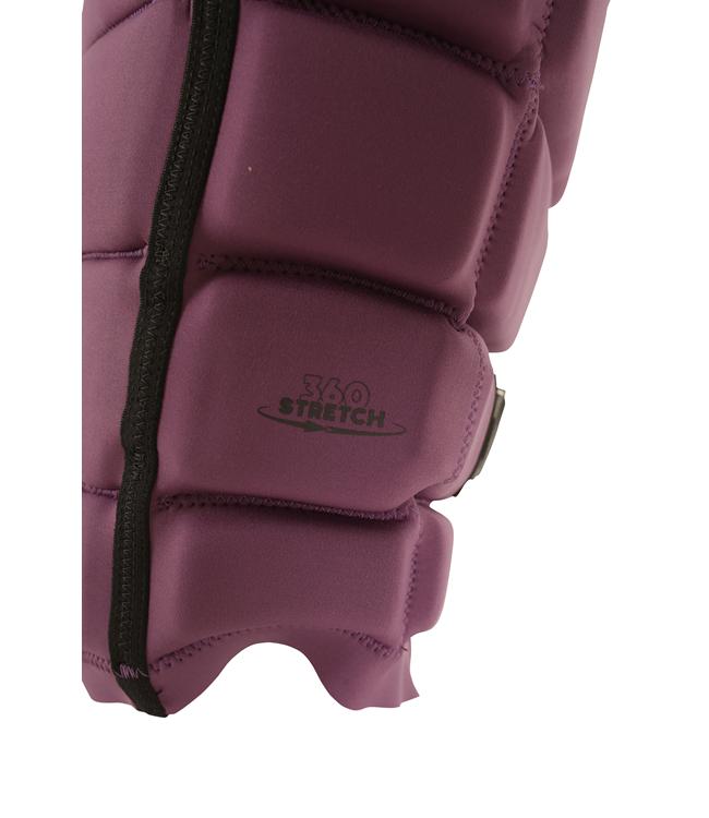 Jetpilot Felix X1 Purple Mens Life Vest detail of side zip entry and chest panel construction