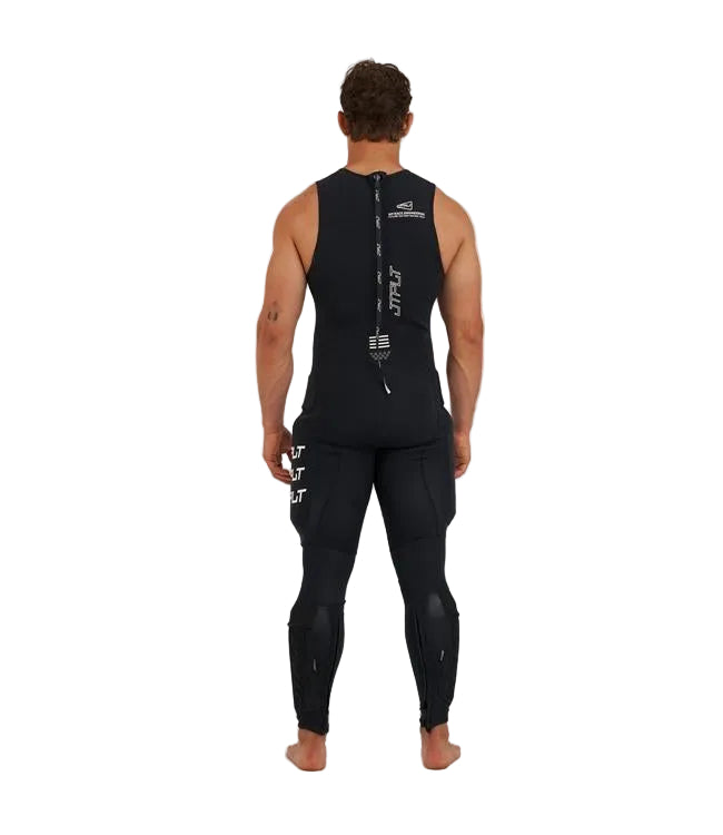 Jetpilot RX Vault Protech Black Mens Race John Wetsuit back view showing flatlock seams