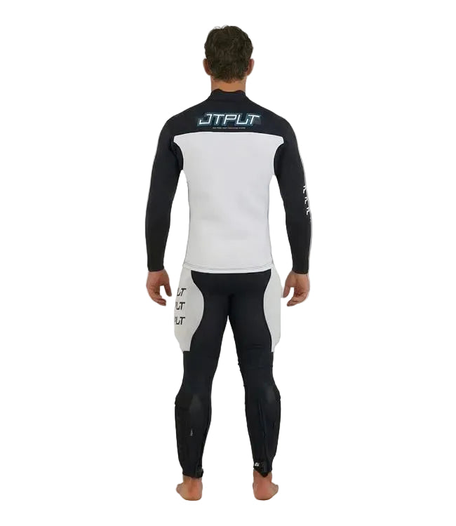 Jetpilot Vault Black/Blue Mens Race Jacket back view showing flatlock seams and reinforced panels