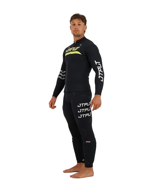 Jetpilot Vault Black Mens Race Jacket side profile showing long-sleeve race fit and zip