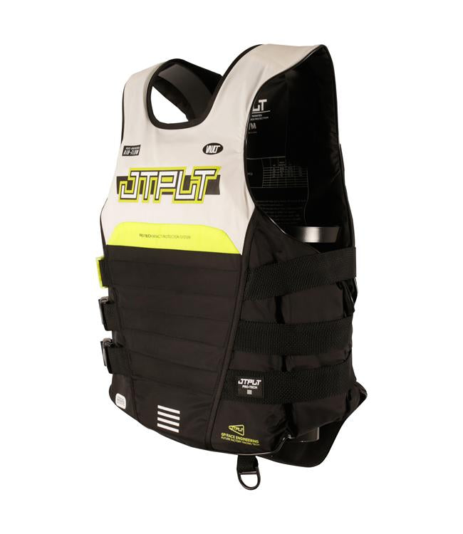 Jetpilot RX Vault Protech Side Entry White/Black Life Vest back view with race segmented panels