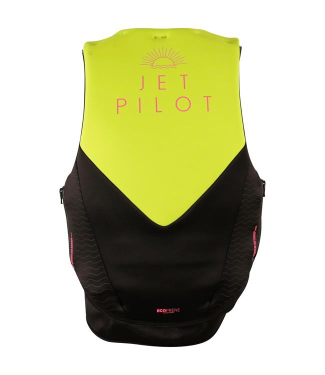 Jetpilot Cause Yellow Womens Life Vest side profile showing female-cut S-Grip shoulder panels