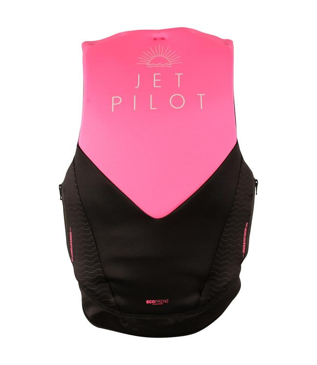 Jetpilot Cause Pink Womens Life Vest side profile showing female-cut S-Grip shoulder panels