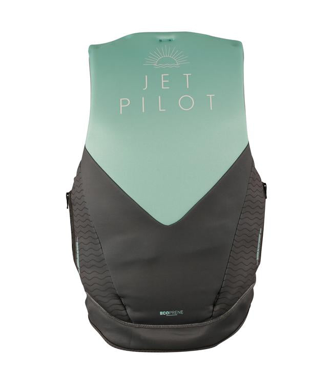 Jetpilot Cause Teal Womens Life Vest side profile showing female-cut S-Grip shoulder panels