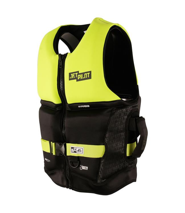 Jetpilot 3SXTY Hyperflex Yellow Unisex Life Vest back view with segmented hyperflex panels