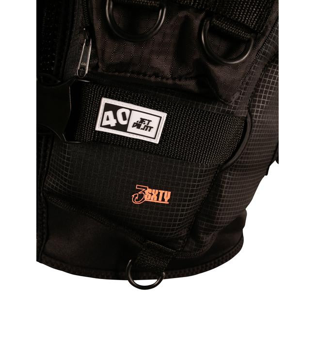 Jetpilot 3SXTY Venture Eco Orange Unisex Life Vest rider portrait showing torso vest fit