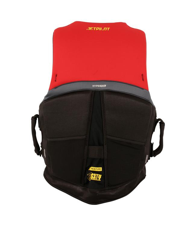 Jetpilot 3SXTY Venture Eco Red Unisex Life Vest side profile showing unisex Ecoprene fit