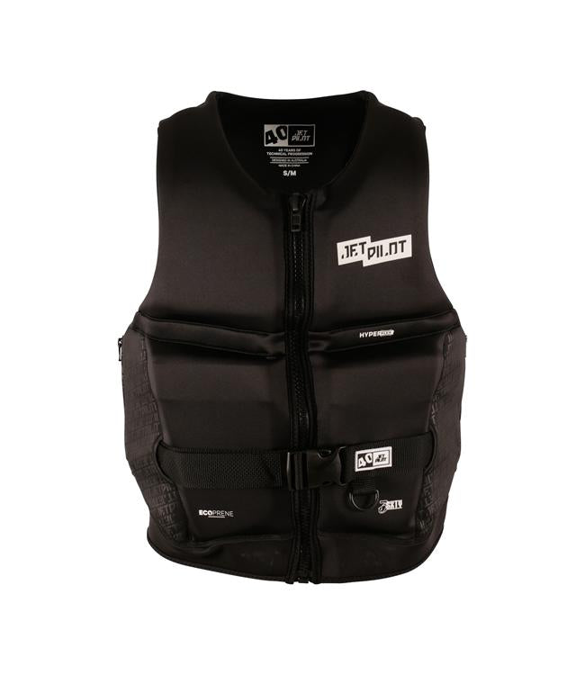 Jetpilot 3SXTY Hyperflex Black Unisex Life Vest front view L50S PFD 3 certified hyperflex neoprene