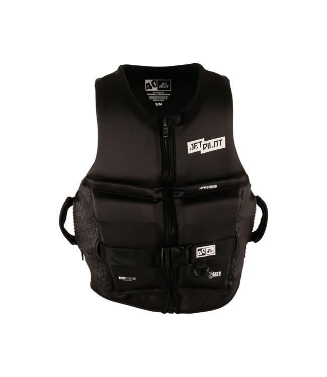 Jetpilot 3SXTY Hyperflex Black Unisex Life Vest side profile showing unisex flex fit