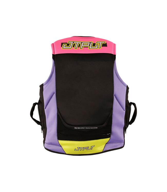 Jetpilot RX Vault Protech Pink/Yellow Mens Life Vest alternate angle showing rib protection panels