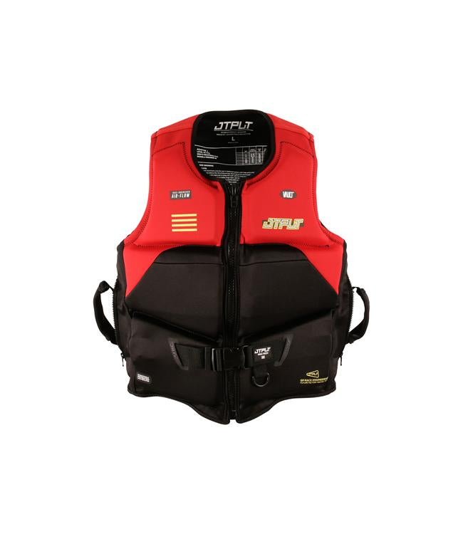 Jetpilot RX Vault Protech Red Mens Life Vest alternate angle showing race-cut Level 50 PFD 2 panels