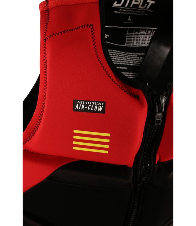 Jetpilot RX Vault Protech Red Mens Life Vest side profile showing PWC race-cut fit and ribs