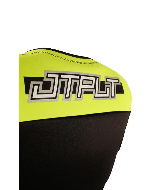 Jetpilot RX Vault Protech Yellow Mens Life Vest detail of zip and chest rib reinforcement